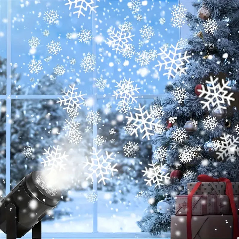 Snowflake Projector Lights Christmas Decoration Outdoor/Indoor USB Rotating Snowflake Ambient Light for Festive Party Xmas Decor