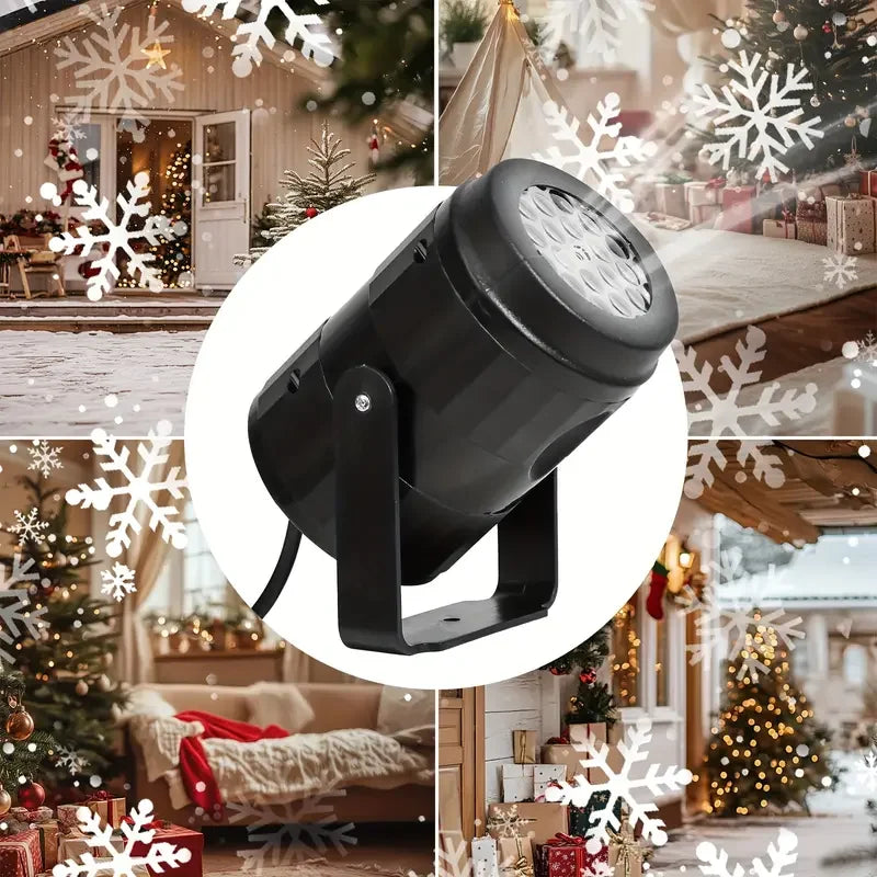 Snowflake Projector Lights Christmas Decoration Outdoor/Indoor USB Rotating Snowflake Ambient Light for Festive Party Xmas Decor