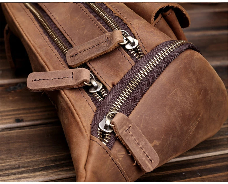 Genuine Leather Waist Packs Men Waist Bags Fanny Pack Belt Bag Phone Bags Travel Waist Pack Male Small Waist Bag Leather